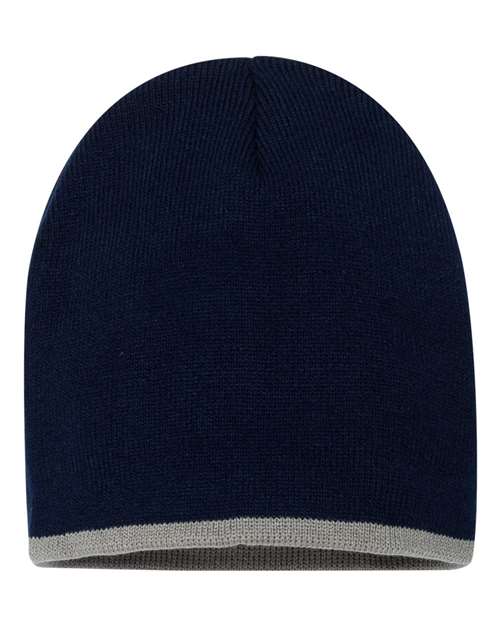 8" Bottom-Striped Beanie