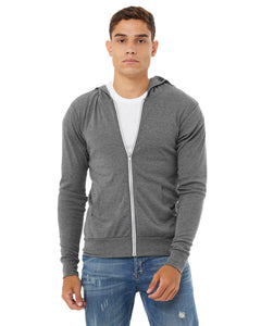 Unisex Triblend Full-Zip Lightweight Hoodie