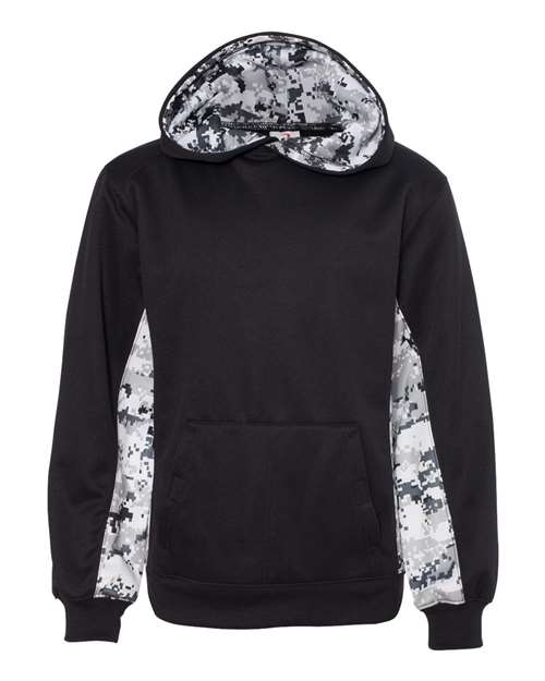 Youth Digital Camo Colorblock Performance Fleece Hooded Sweatshirt