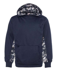 Youth Digital Camo Colorblock Performance Fleece Hooded Sweatshirt