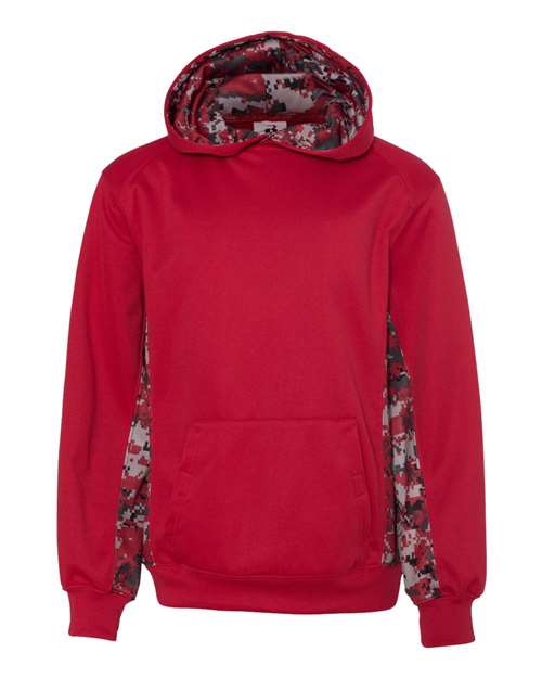 Youth Digital Camo Colorblock Performance Fleece Hooded Sweatshirt