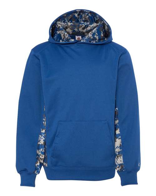 Youth Digital Camo Colorblock Performance Fleece Hooded Sweatshirt