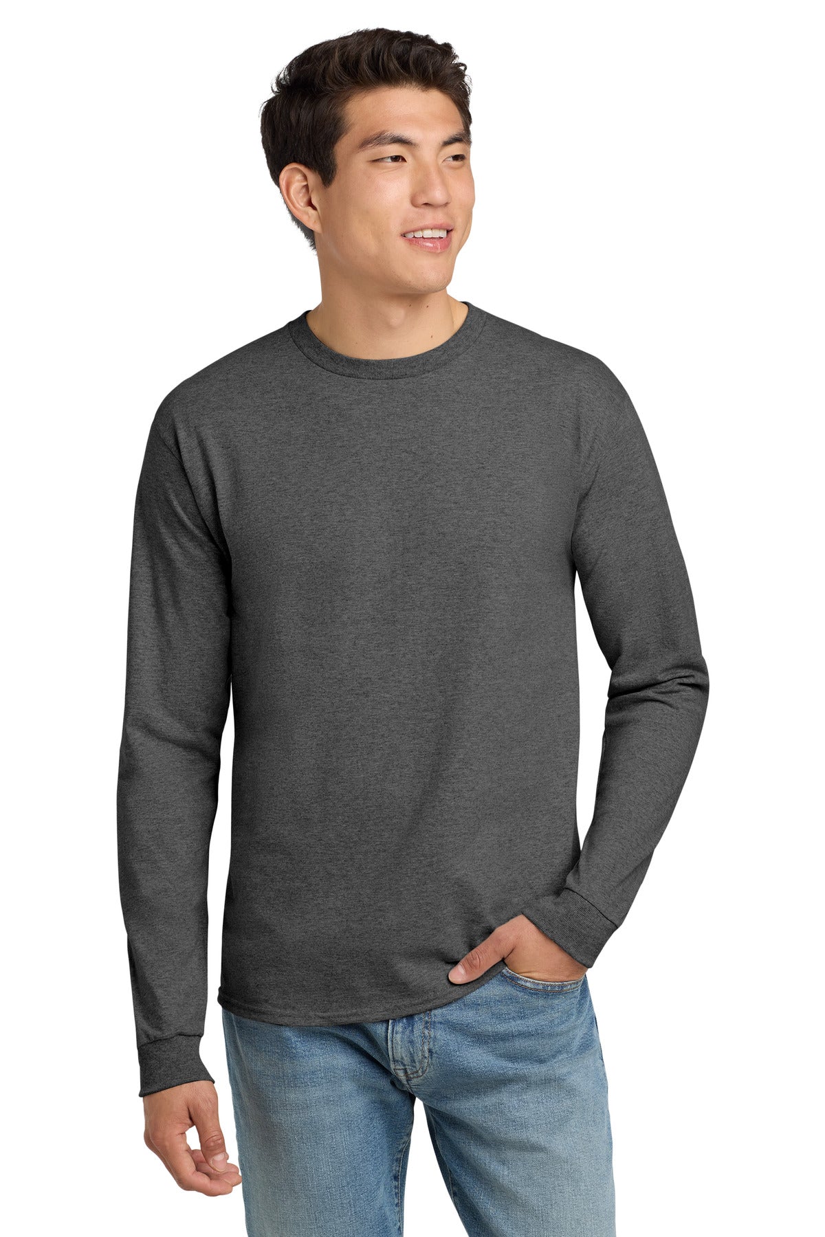 Hanes ®  - Authentic 100% Cotton Long Sleeve T-Shirt.  5586
