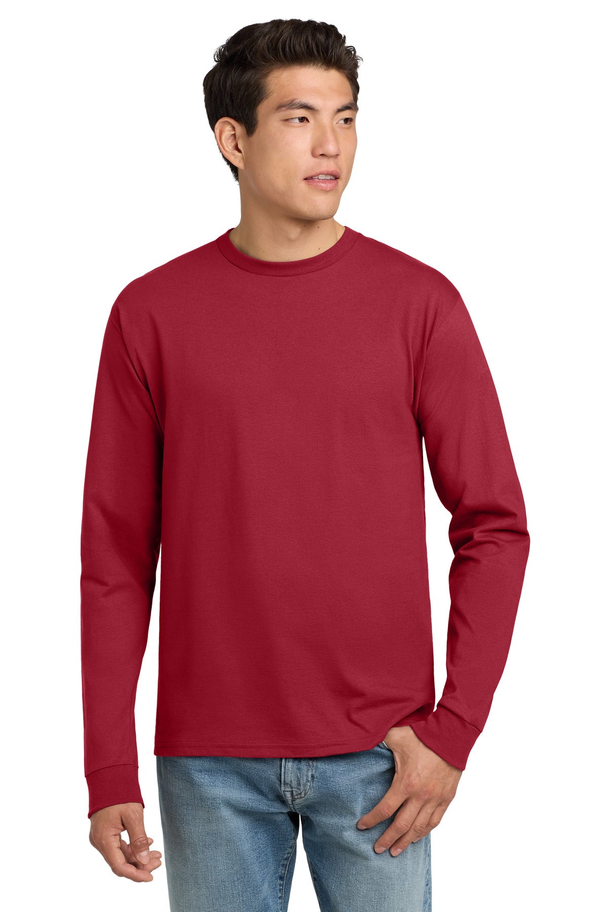 Hanes ®  - Authentic 100% Cotton Long Sleeve T-Shirt.  5586