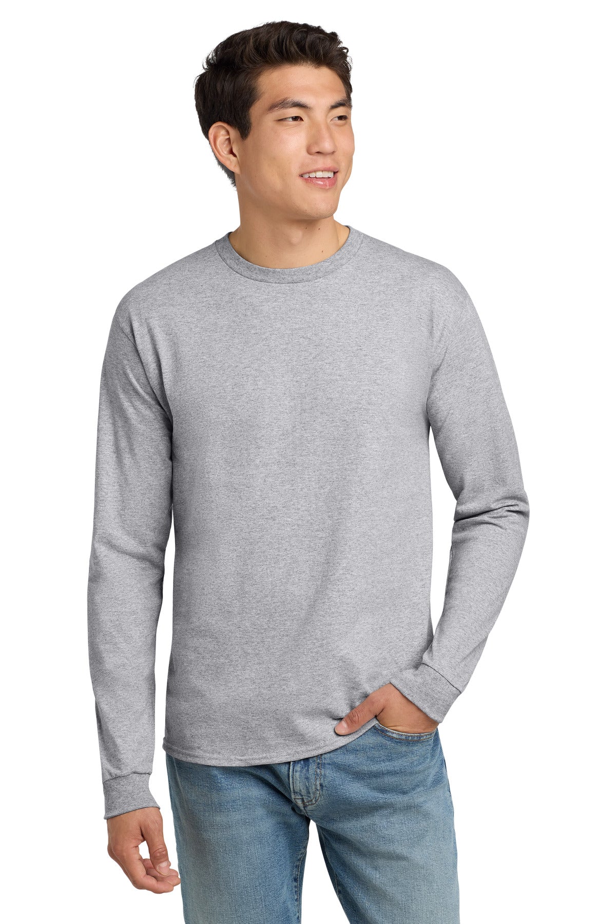 Hanes ®  - Authentic 100% Cotton Long Sleeve T-Shirt.  5586