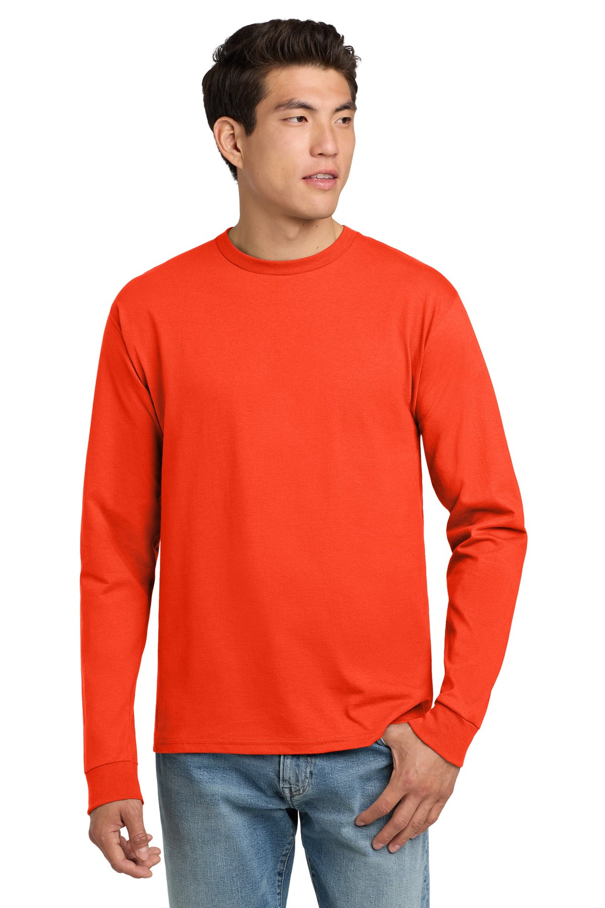 Hanes ®  - Authentic 100% Cotton Long Sleeve T-Shirt.  5586
