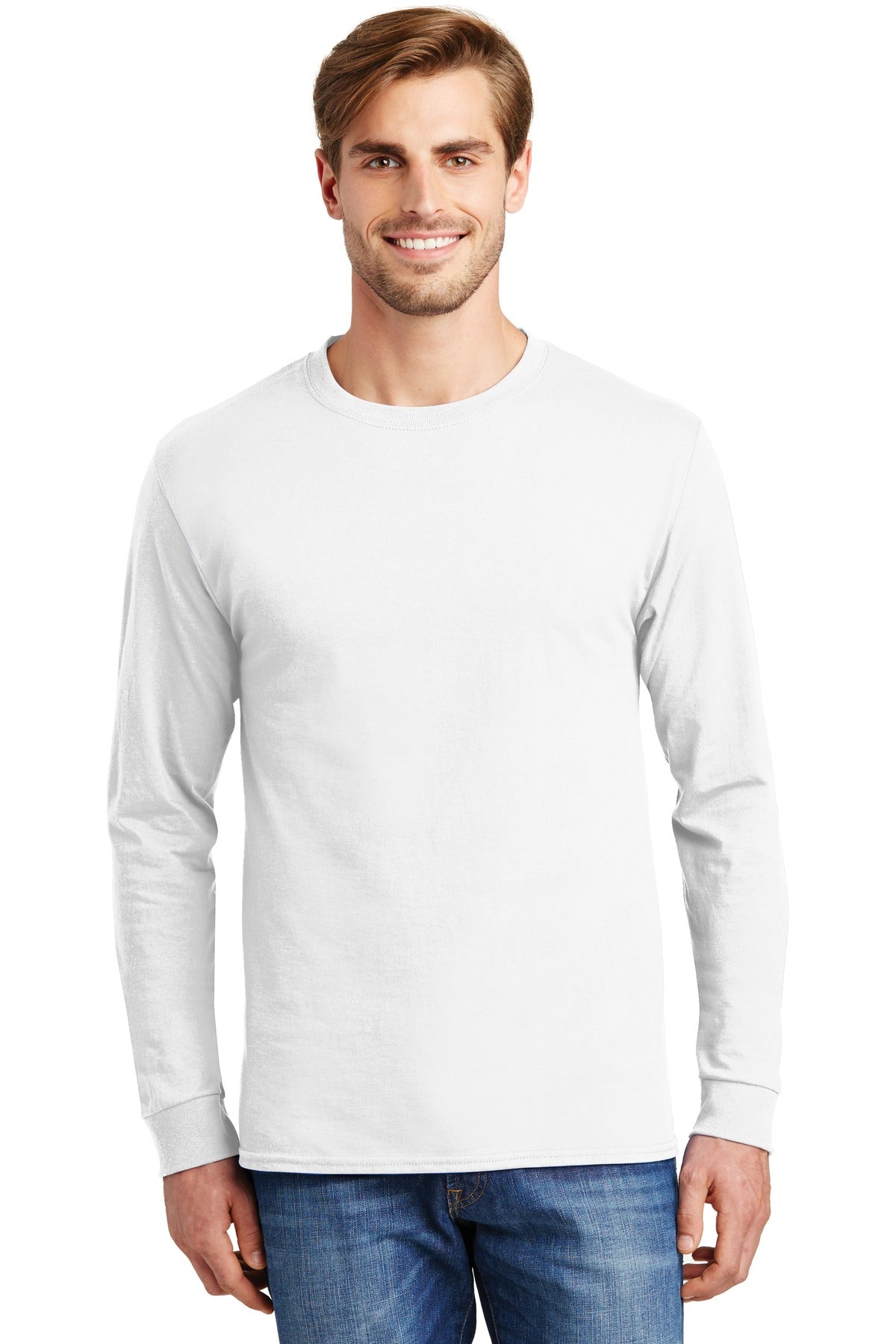 Hanes ®  - Authentic 100% Cotton Long Sleeve T-Shirt.  5586