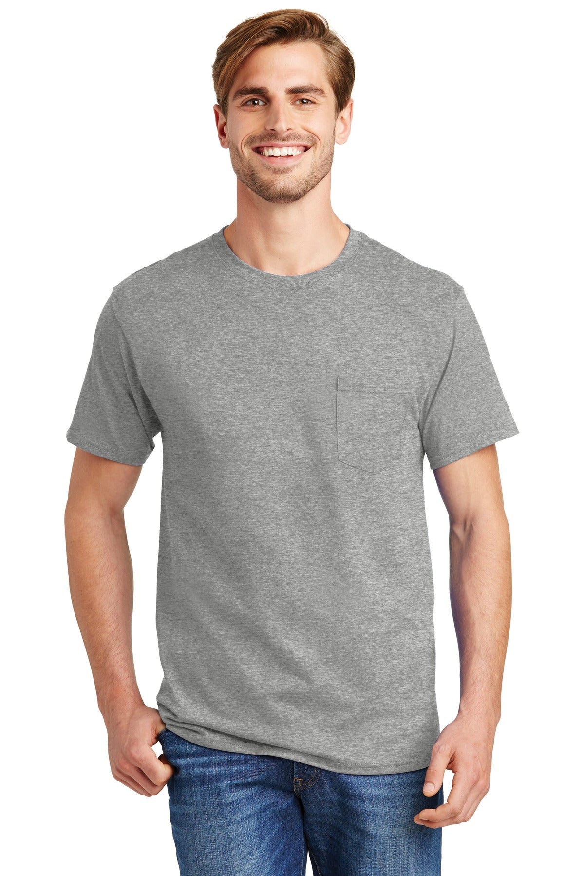 Hanes ®  - Authentic 100%  Cotton T-Shirt with Pocket.  5590