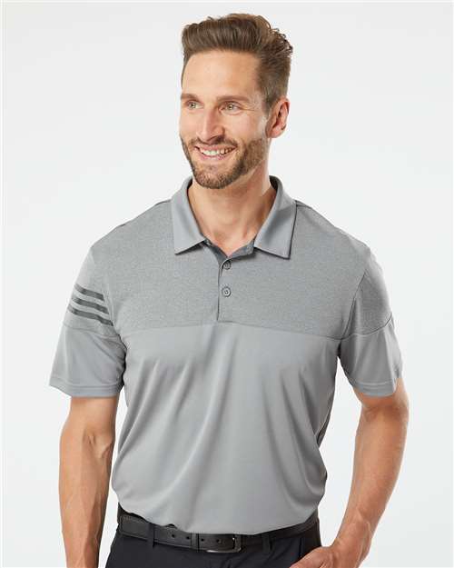 Heathered 3-Stripes Colorblocked Polo