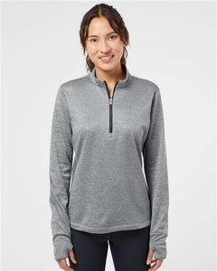 Women's Brushed Terry Heathered Quarter-Zip Pullover