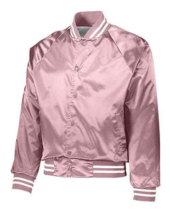 Satin Baseball Jacket Striped Trim