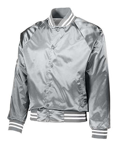 Satin Baseball Jacket Striped Trim