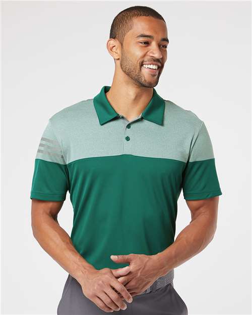 Heathered 3-Stripes Colorblocked Polo