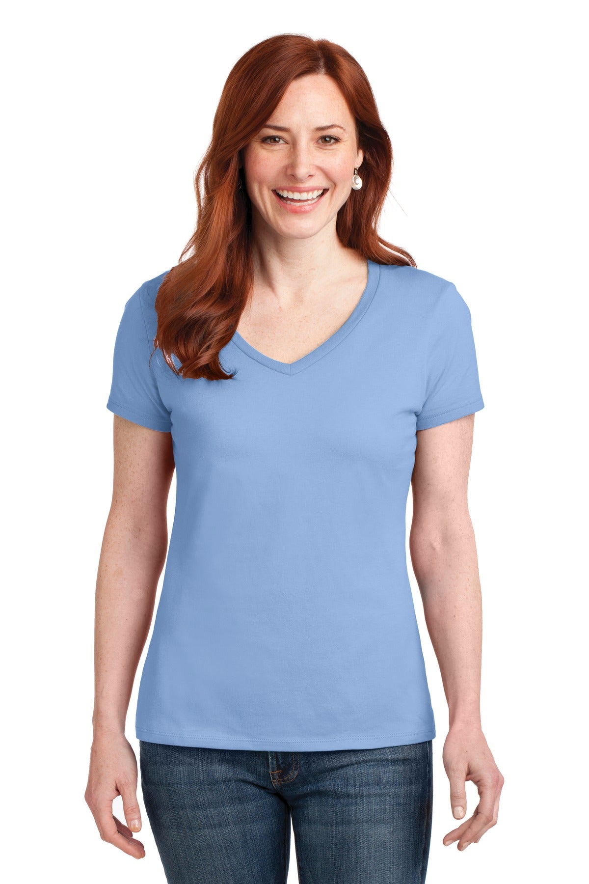 Hanes ®  Women's Perfect-T Cotton V-Neck T-Shirt. S04V