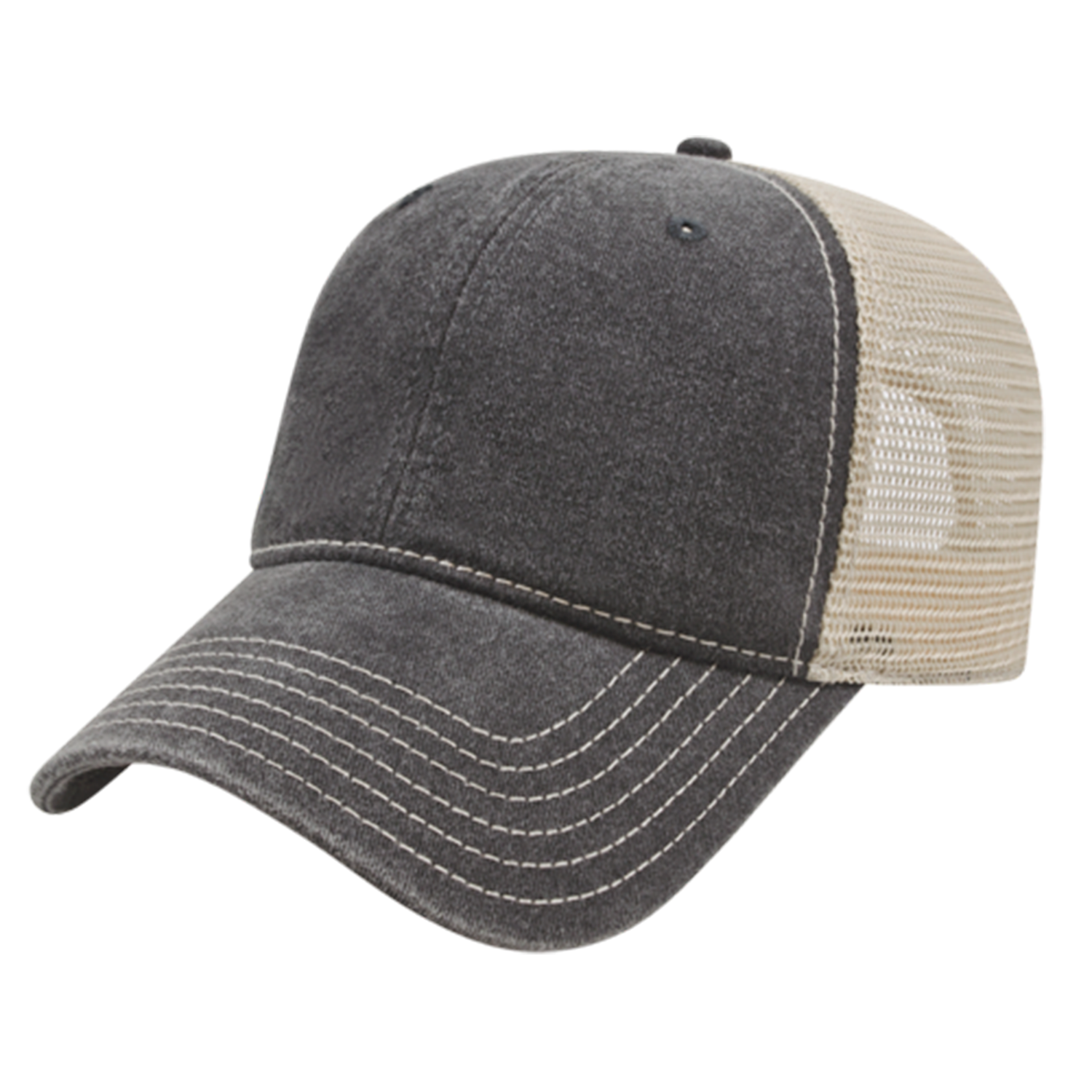 Washed Pigment Dyed with Washed Trucker Mesh Cap